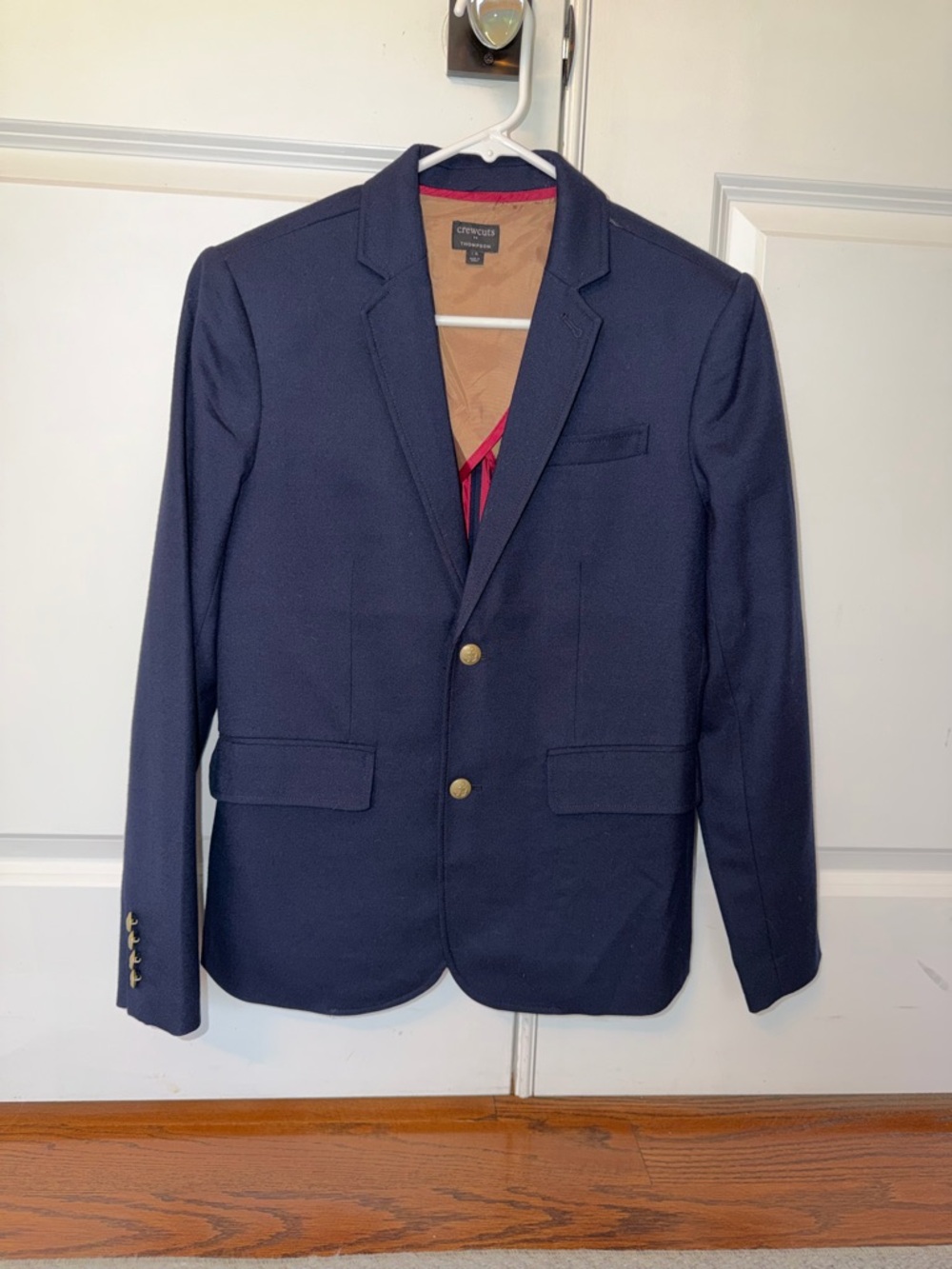Crewcuts Thompson Boy’s Navy Blazer with Contrast Lining